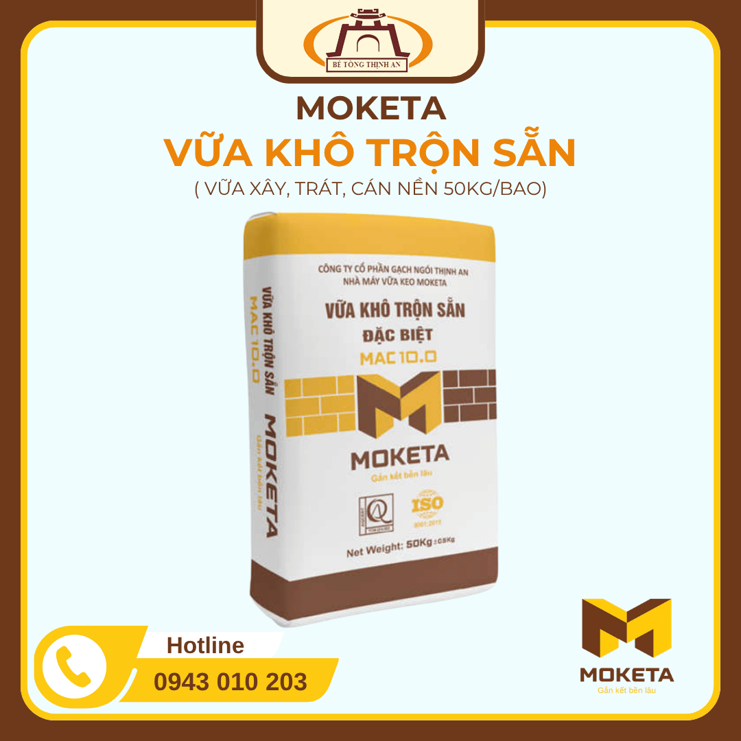 Vữa khô trộn sẵn đặc biệt MAC 10.0 - Vữa xây, trát, cán nền 50kgbao
