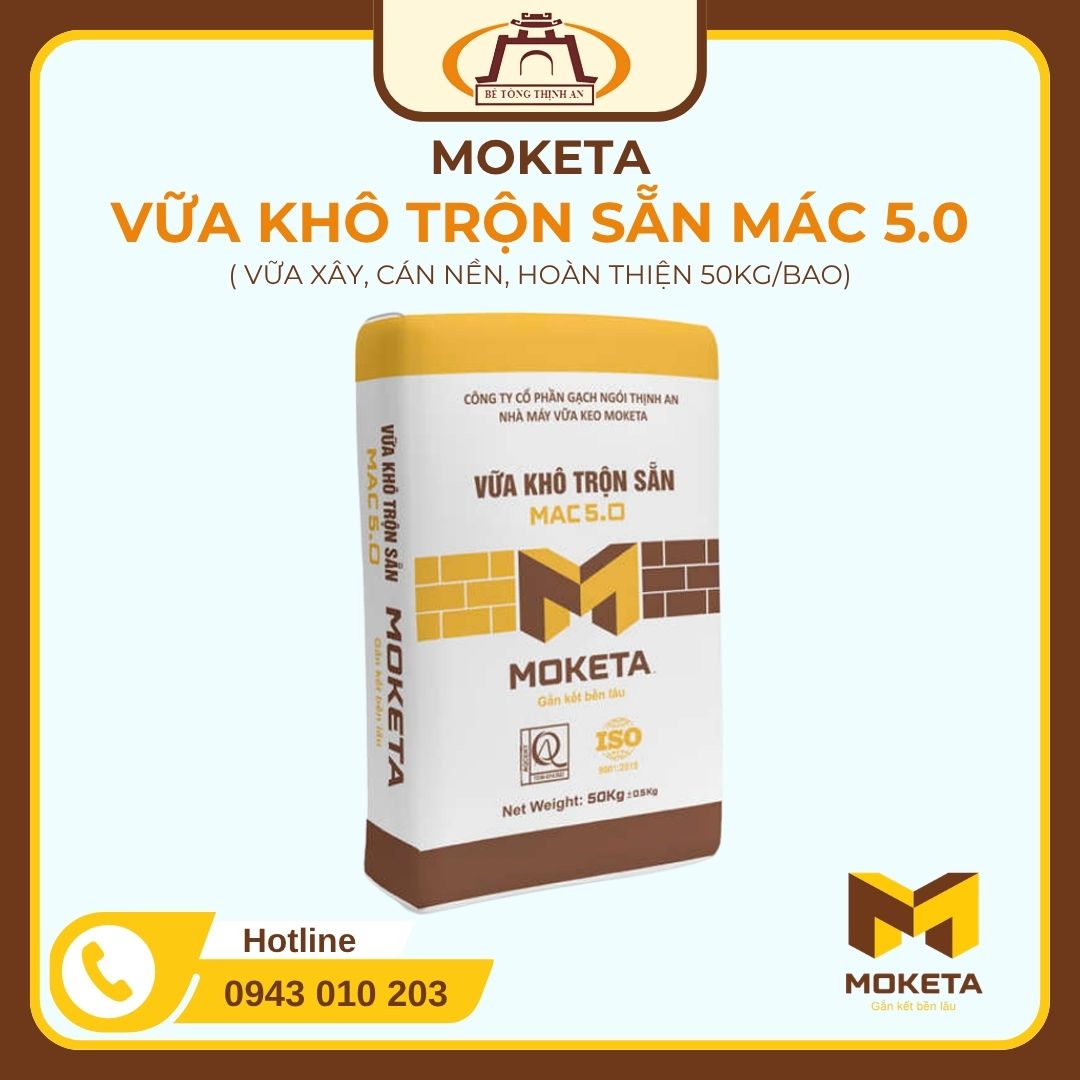 Vữa khô trộn sẵn MAC 5.0 - Vữa xây, cán nền, hoàn thiện 50kgbao (1)