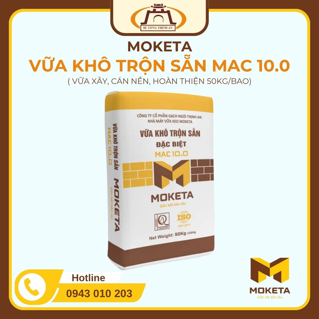 Vữa khô trộn sẵn đặc biệt MAC 10.0 - ( Vữa xây, cán nền, hoàn thiện 50kgbao) (1)